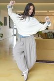 Conrad Batwing Ruffle Cuff Knit Ecru